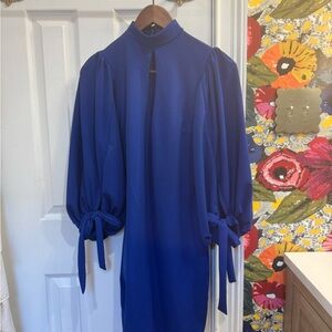 Elegant Blue Long Sleeve Dress
